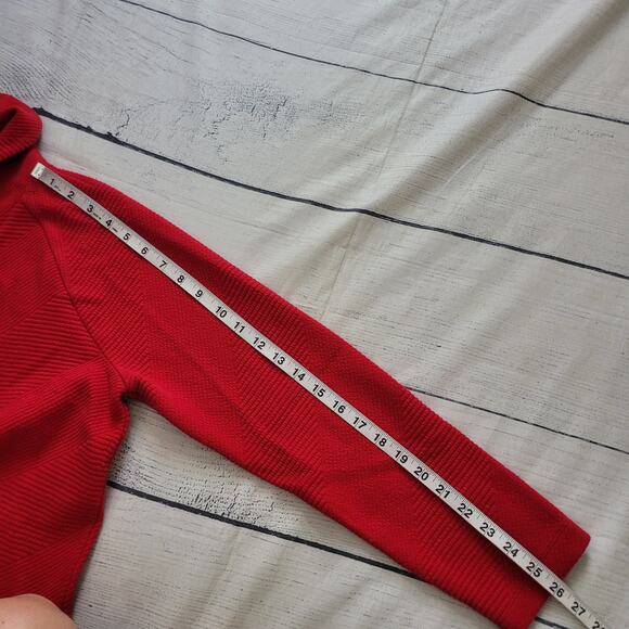 Soft Surroundings Size L Red Textured Pullover Sweater Minimalist Comfy Fit - Picture 6 of 9